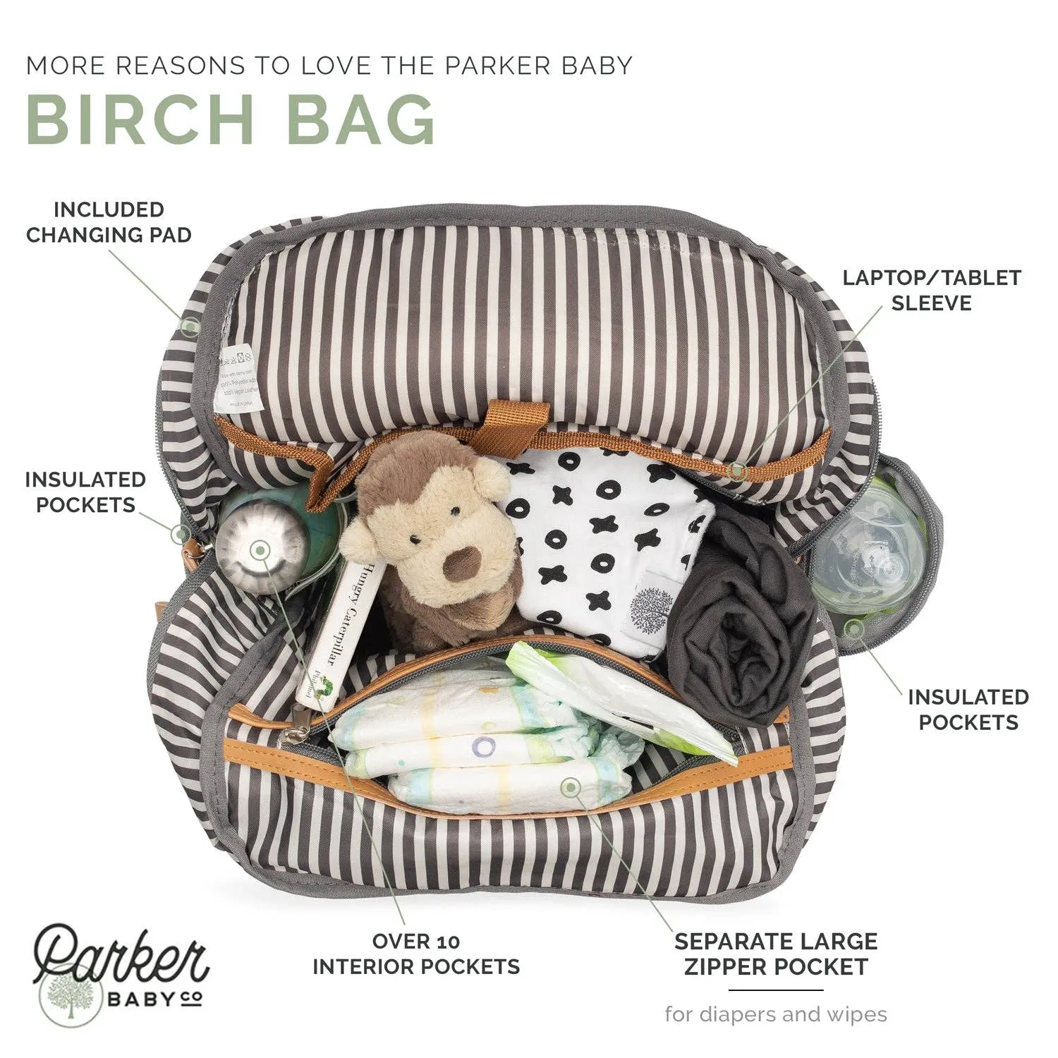 Parker Baby Co. - Birch Bag - Diaper Backpack in Cream