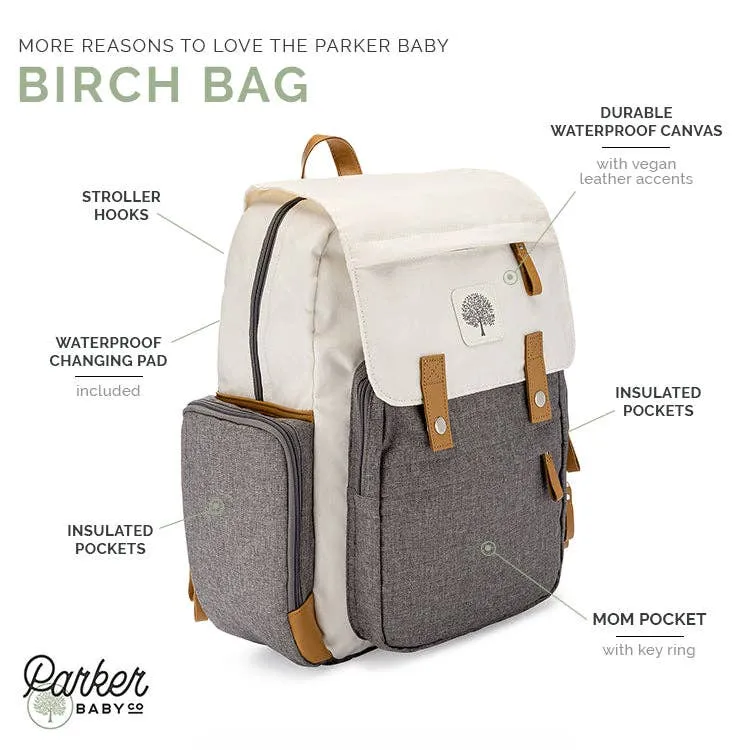 Parker Baby Co. - Birch Bag - Diaper Backpack in Cream