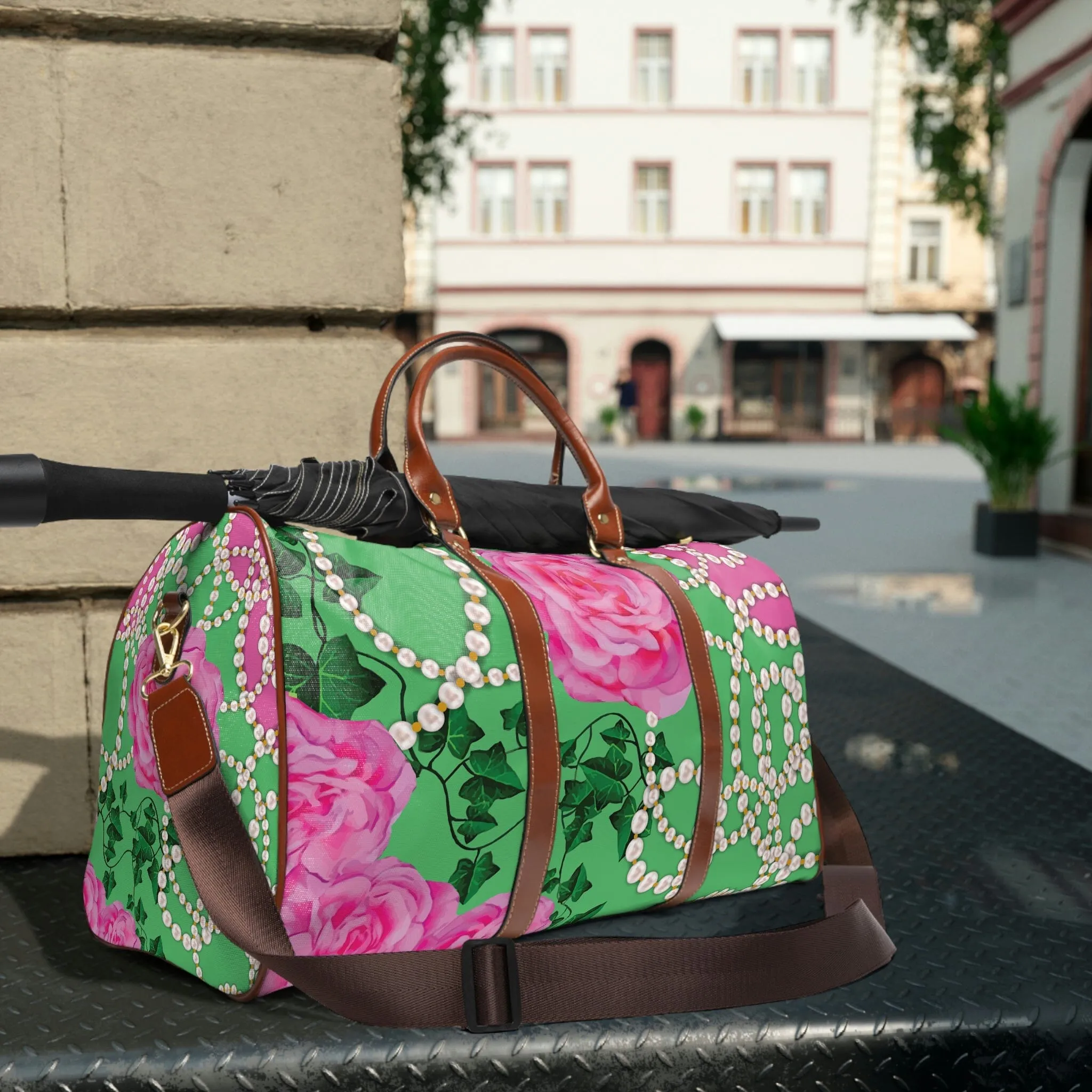 PNK Signature Pink & Green Waterproof Travel Bag