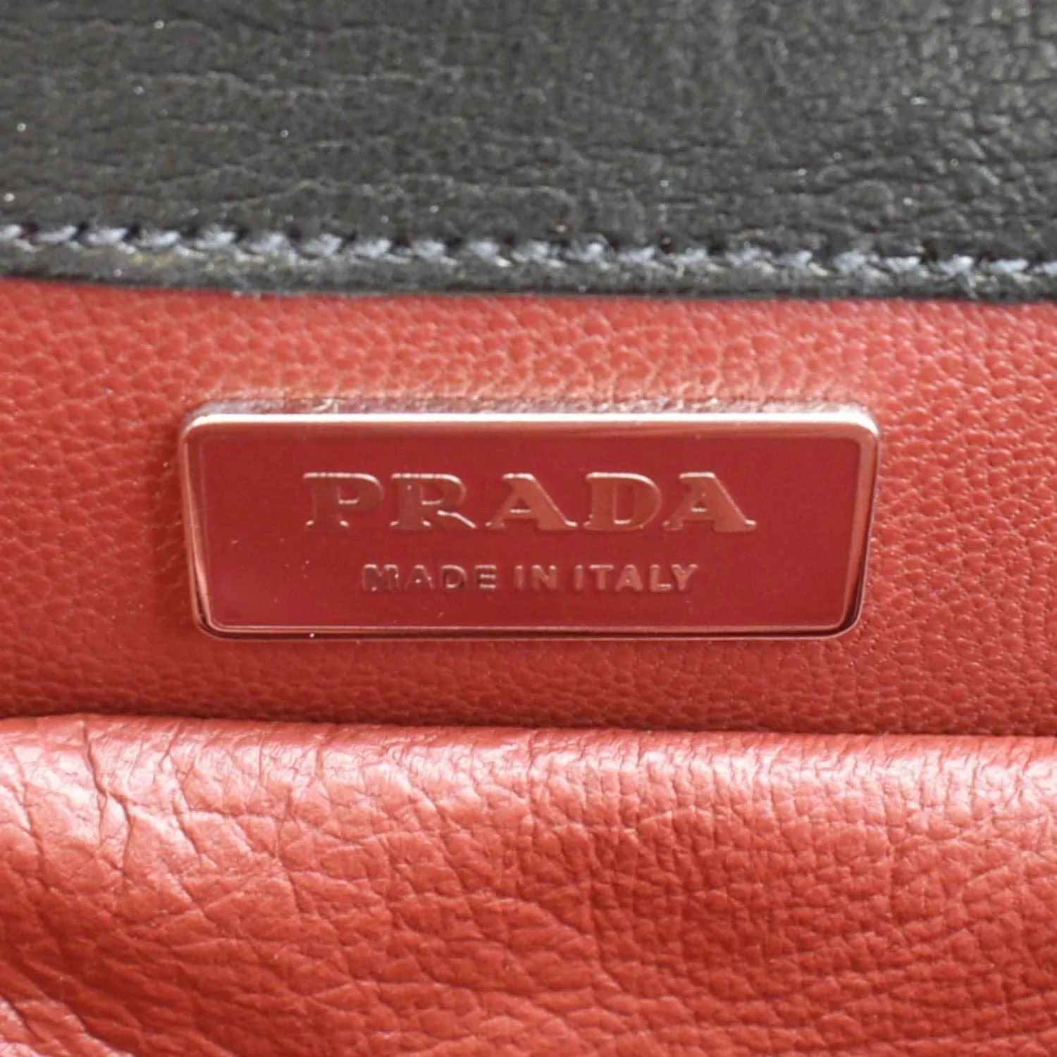 PRADA Canapa Floral Frame Canvas Top Handle Tote Bag Bag Black