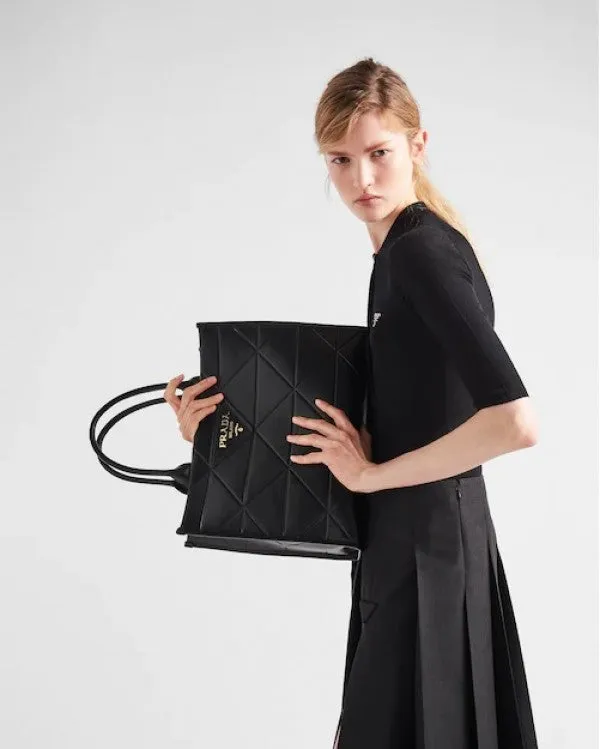 Prada Symbole Quilted Large Tote Bag With OG Box & Dust Bag