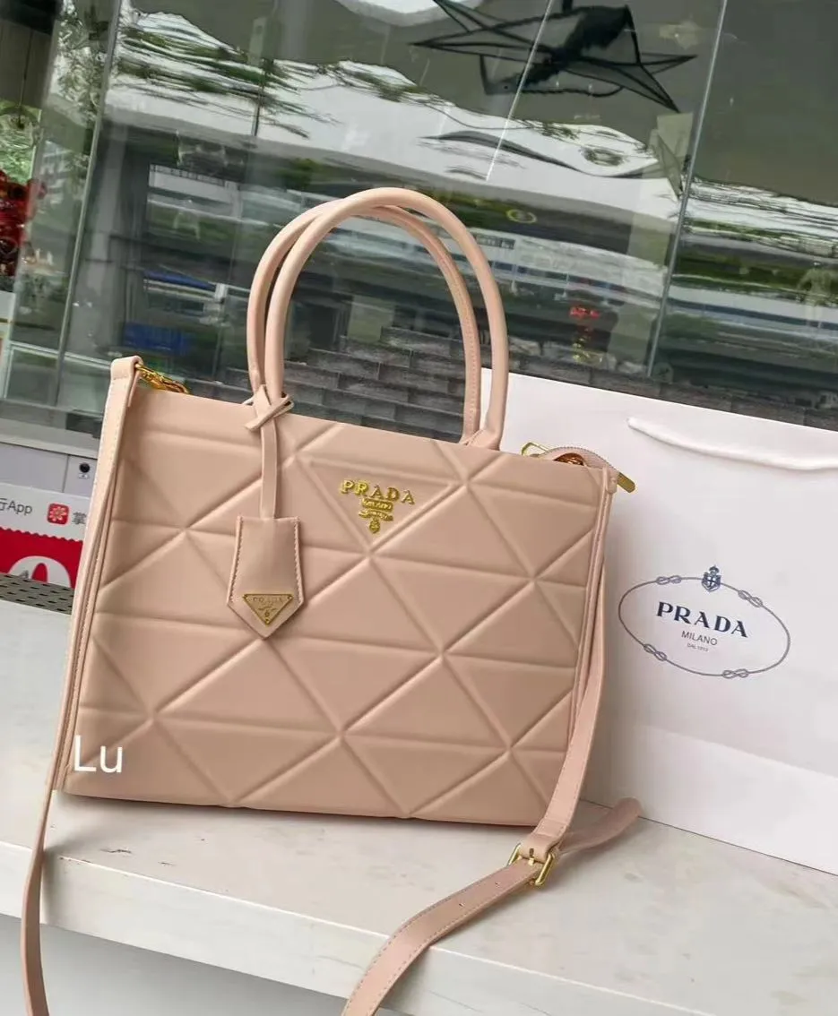 Prada Symbole Quilted Large Tote Bag With OG Box & Dust Bag