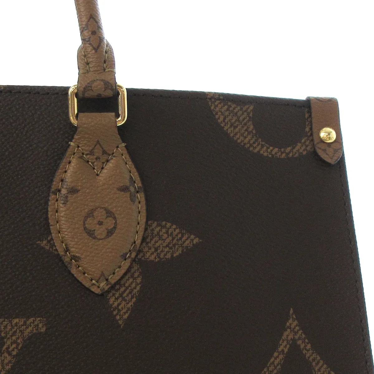 PRE-OWNED LV Onthego MM Monogram Reverse Canvas Tote Bag