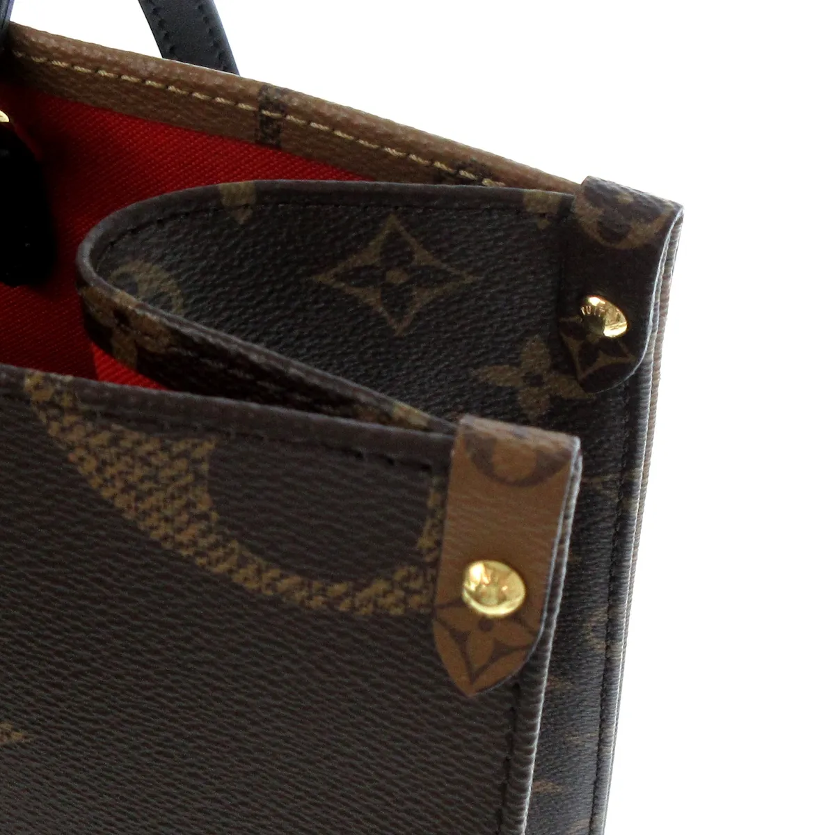 PRE-OWNED LV Onthego MM Monogram Reverse Canvas Tote Bag