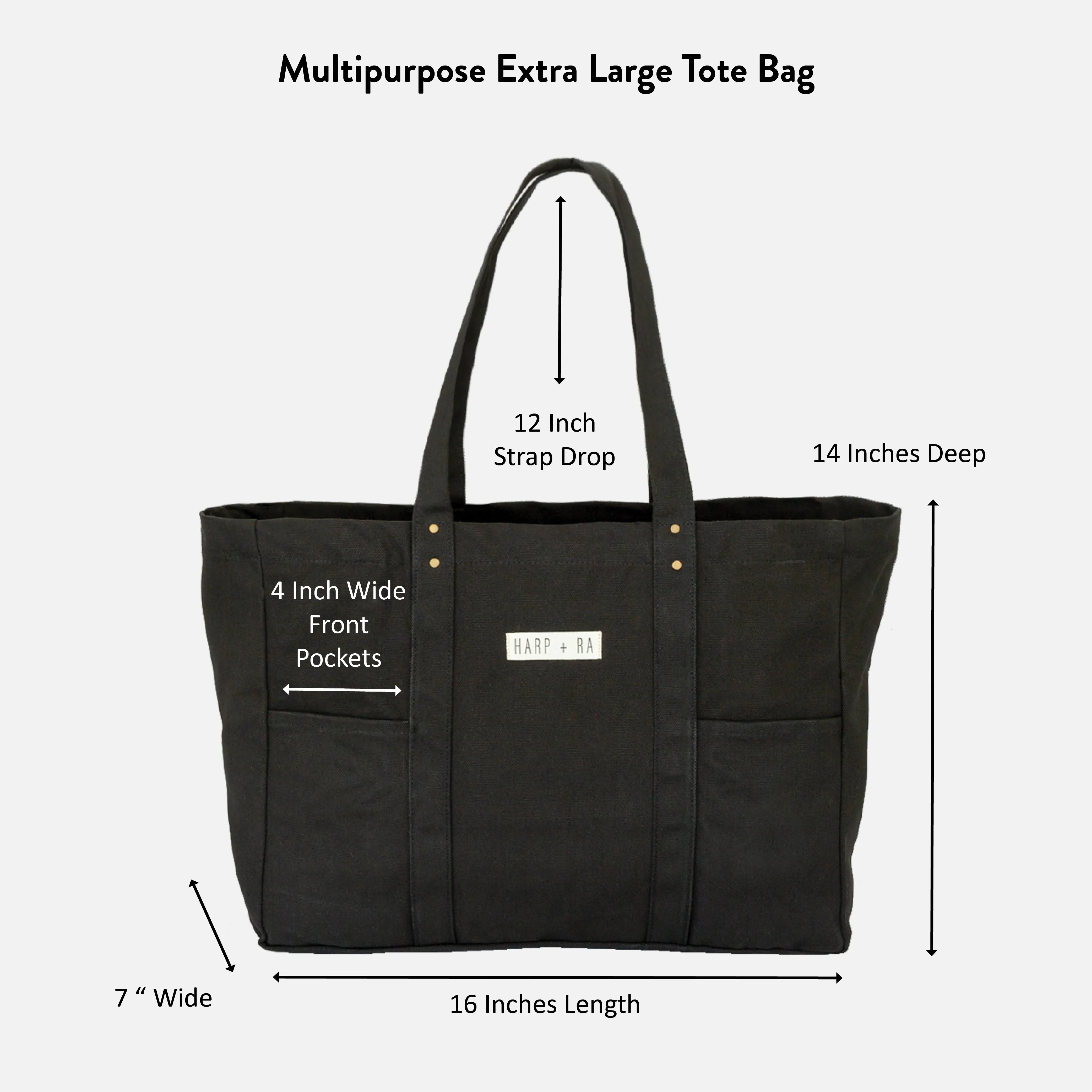 Raven Black Large Tote