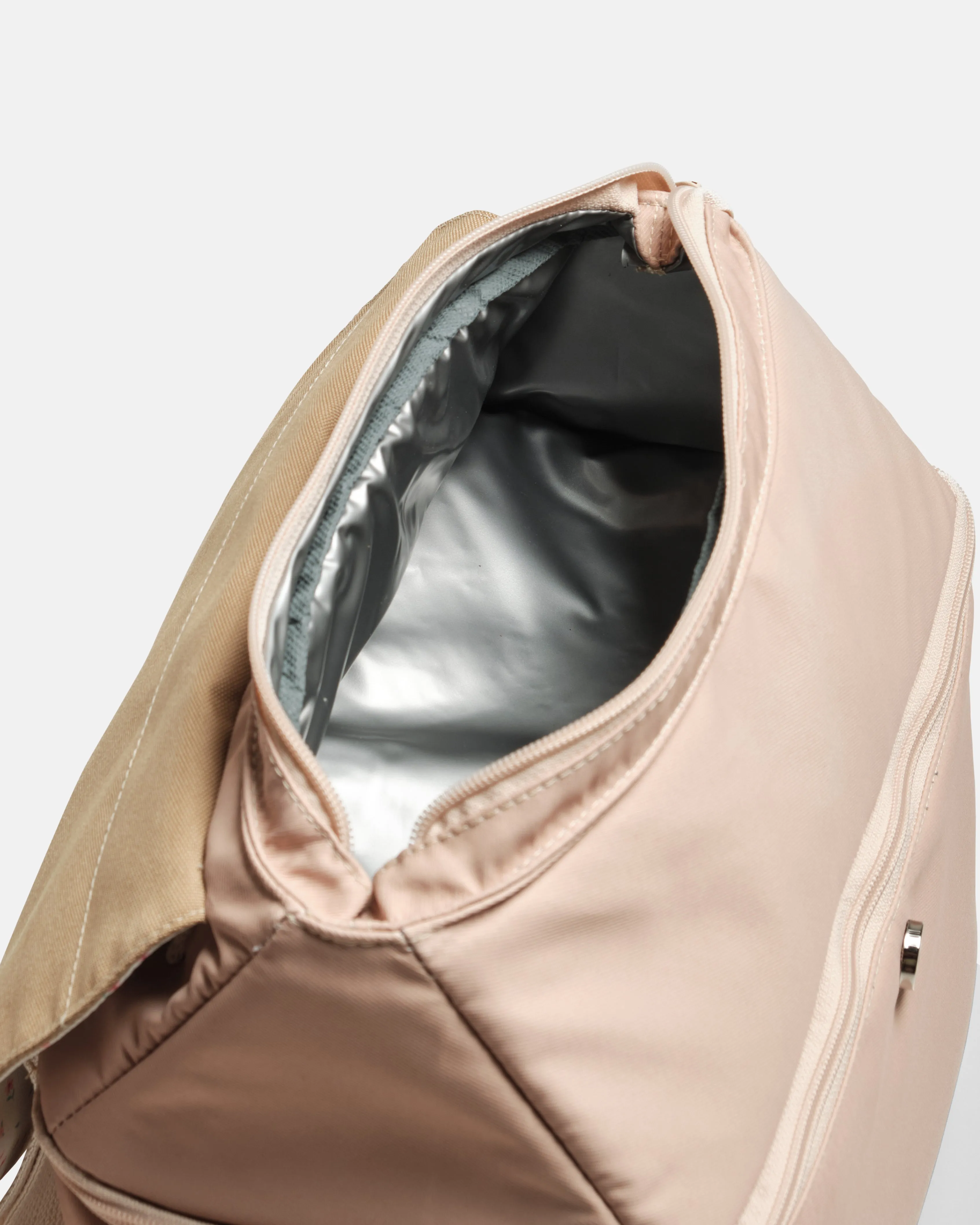 Romantic Florals Beige Insulation Bag (Breast Pump/Diaper/Picnic)