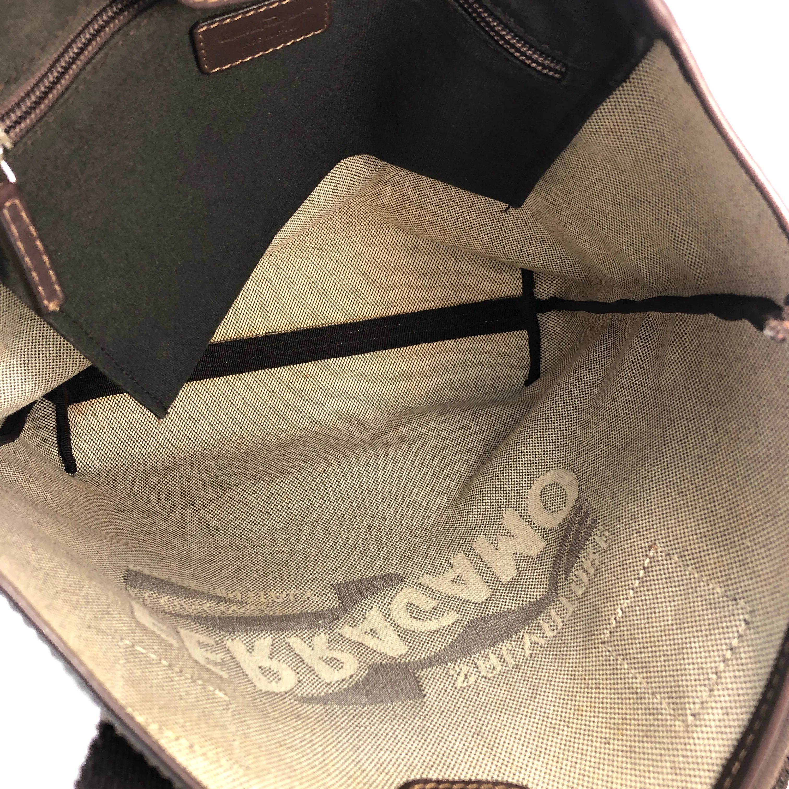 Salvatore Ferragamo Logo Tote bag Beige Vintage Old 8ns8nv
