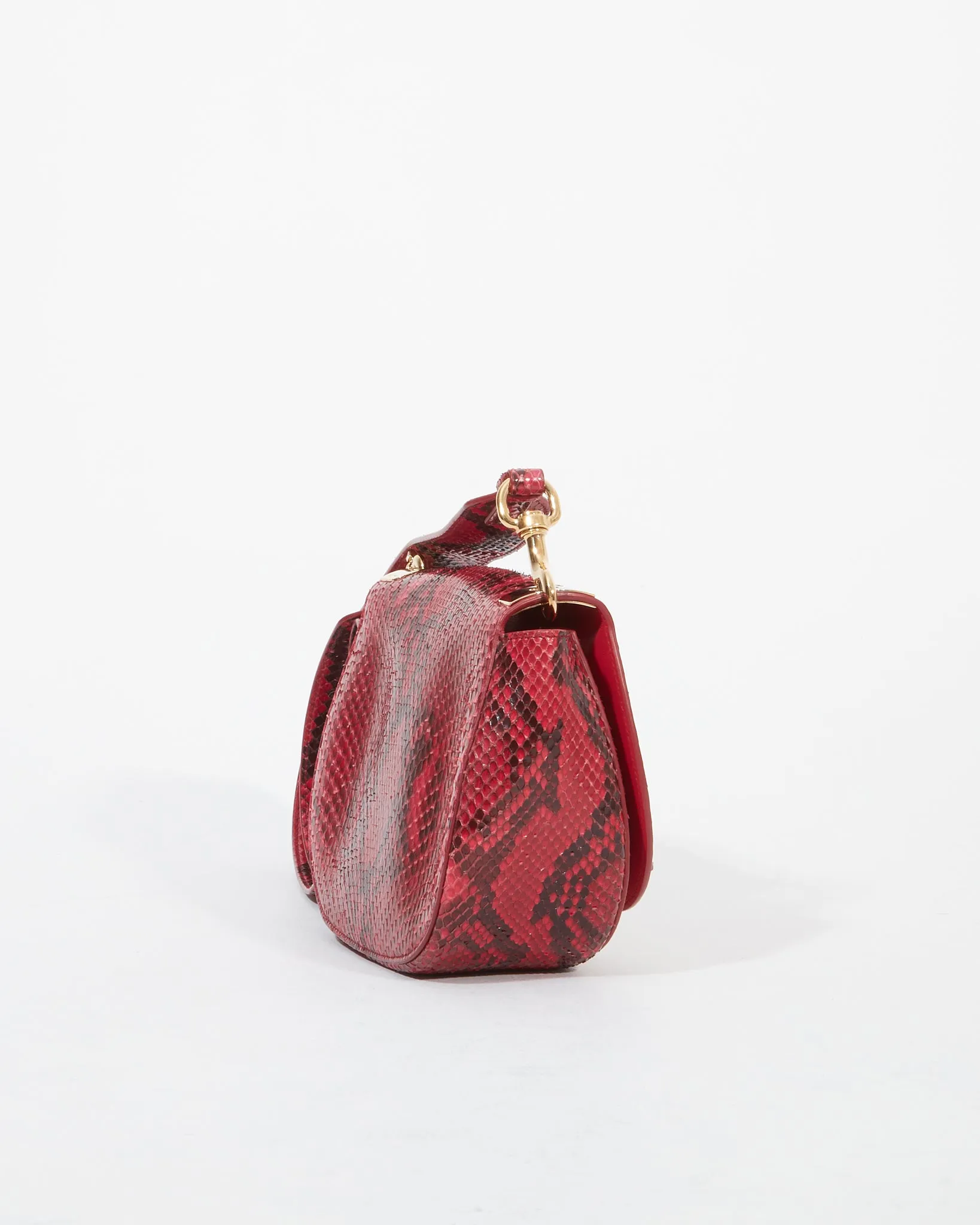 Salvatore Ferragamo Red Python Anna Crossbody