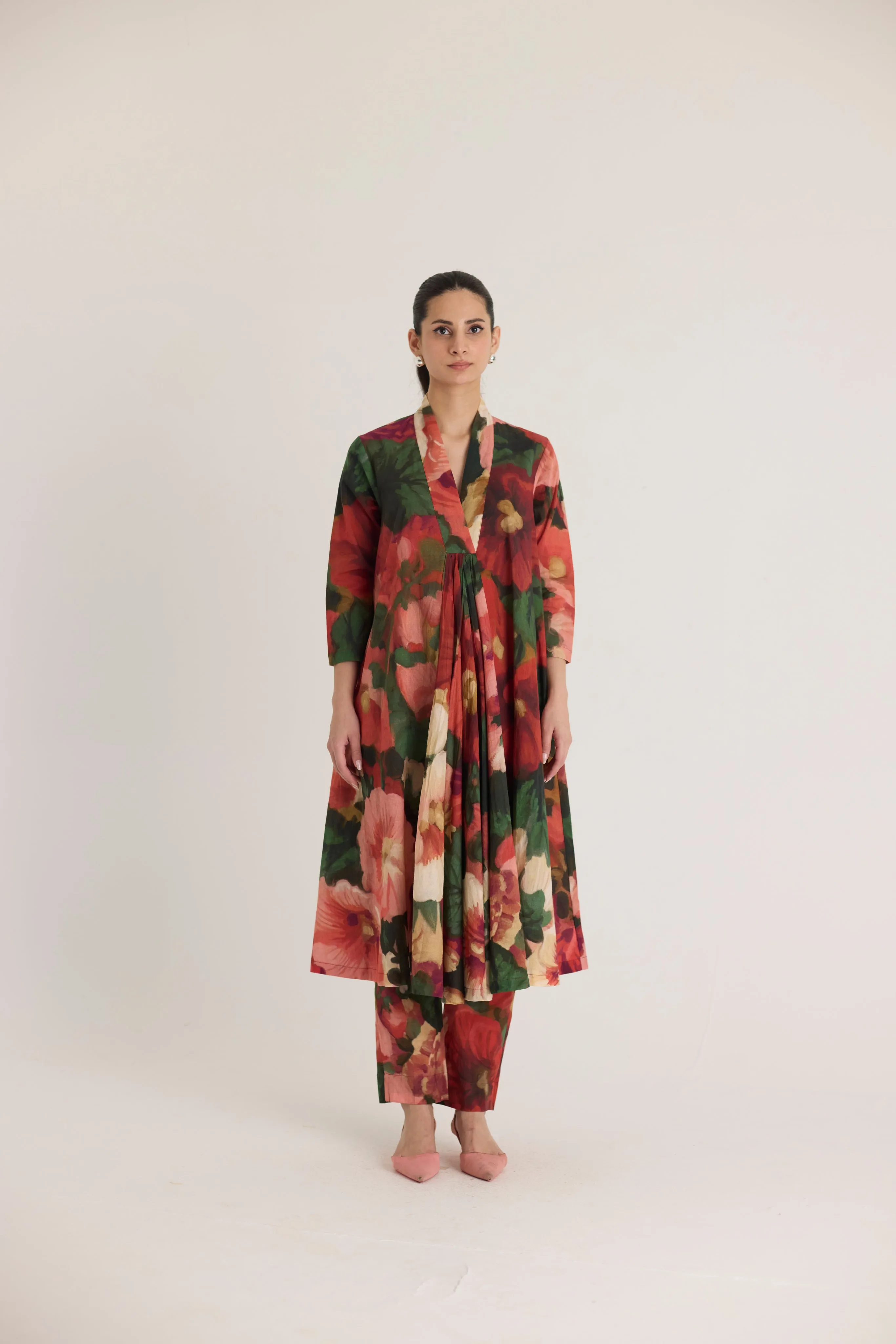 Scarlett V neck long Kurta Set