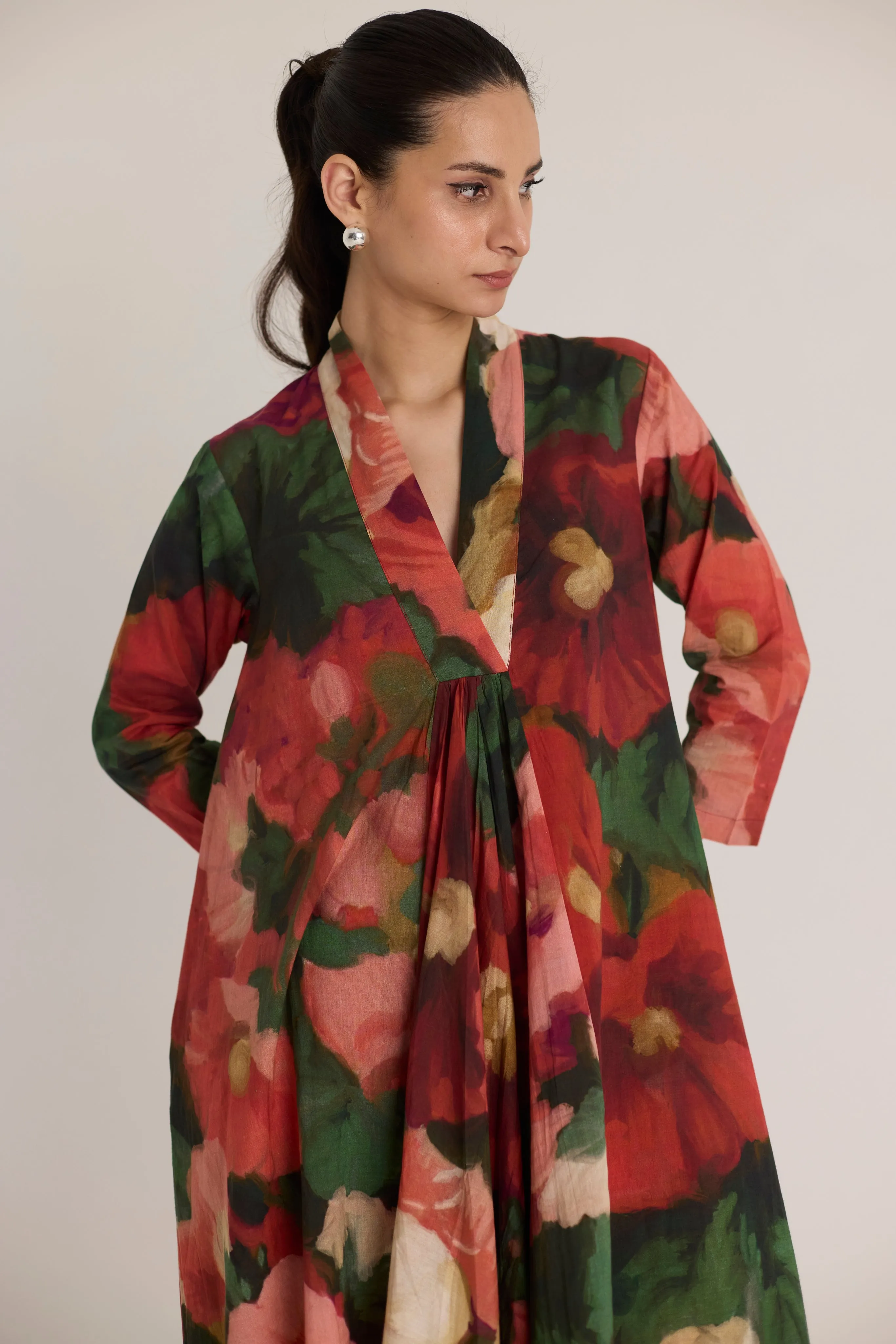 Scarlett V neck long Kurta Set