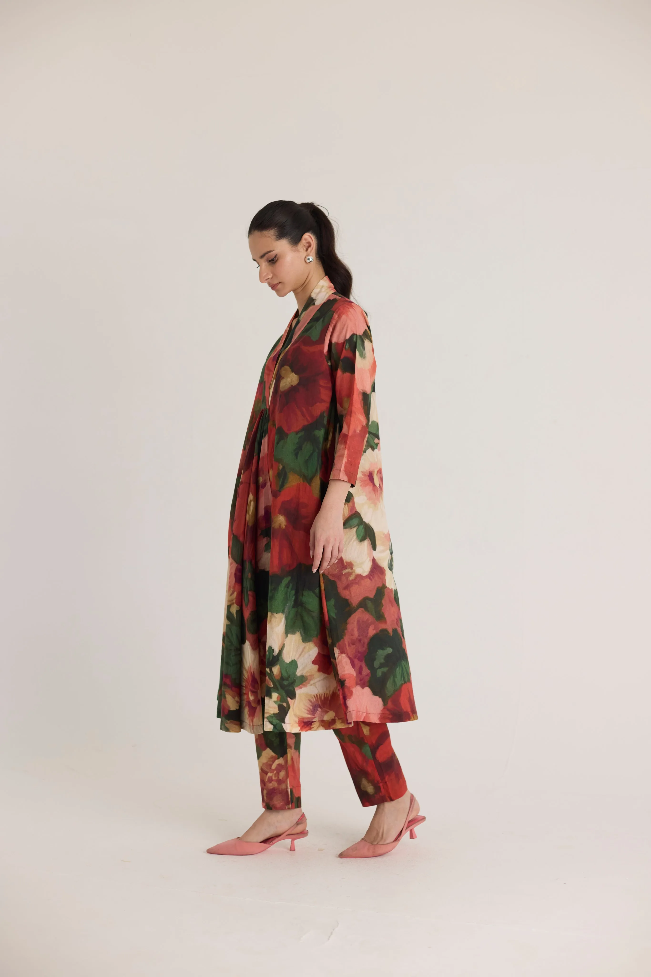 Scarlett V neck long Kurta Set
