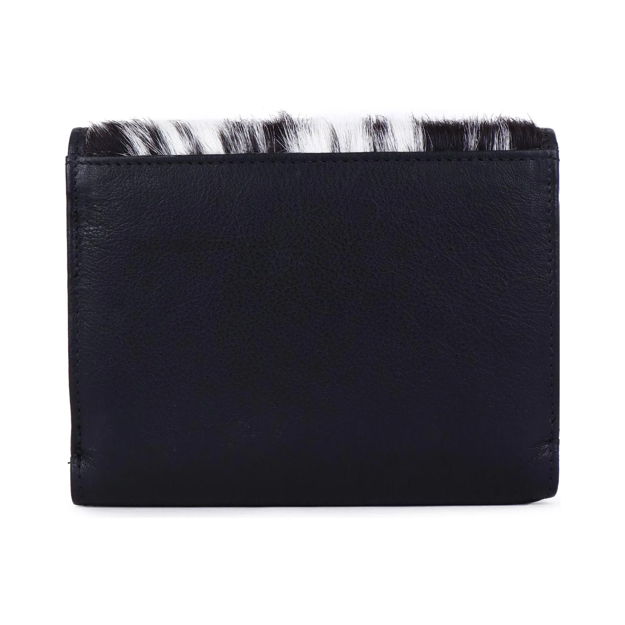 Sixtease Bags - Leather Cowhide Trifold Women's Wallet - Black