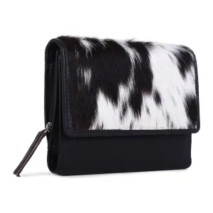 Sixtease Bags - Leather Cowhide Trifold Women's Wallet - Black
