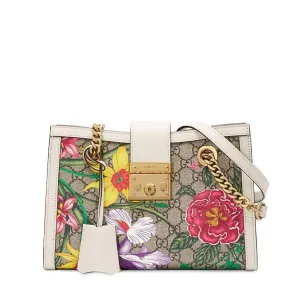 Small Padlock GG Flora Shoulder Bag