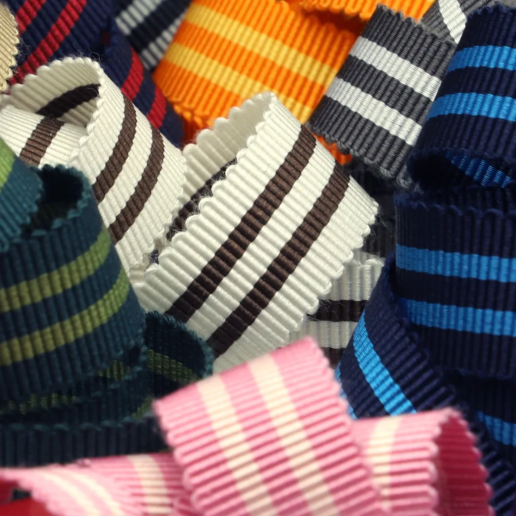 Stripe Grosgrain Ribbon #13 Orange & Saffron
