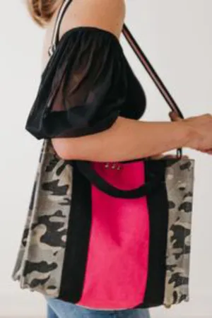 Striped Camouflage Tote