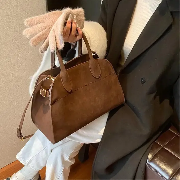 Suede Handbag | Structured Tote | Elegant & Timeless