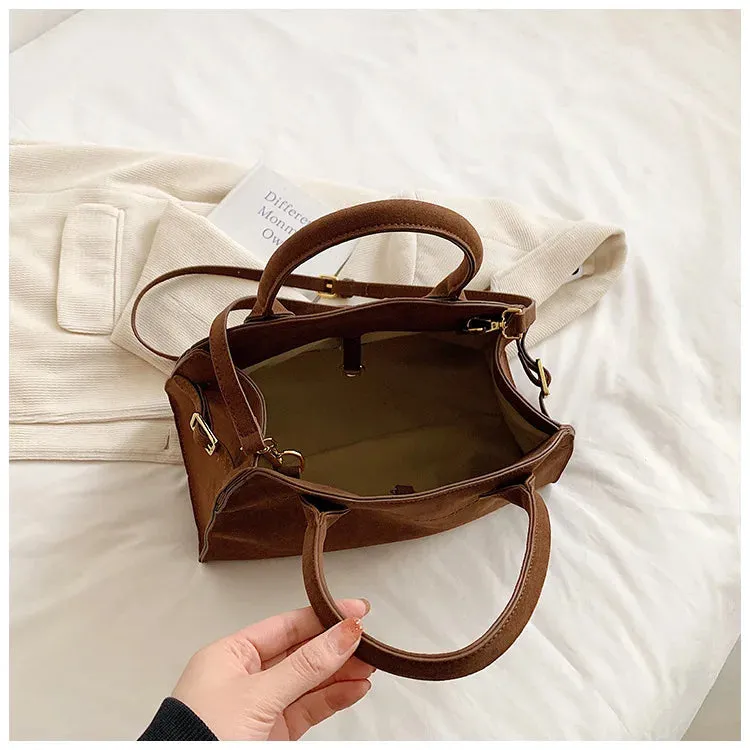 Suede Handbag | Structured Tote | Elegant & Timeless