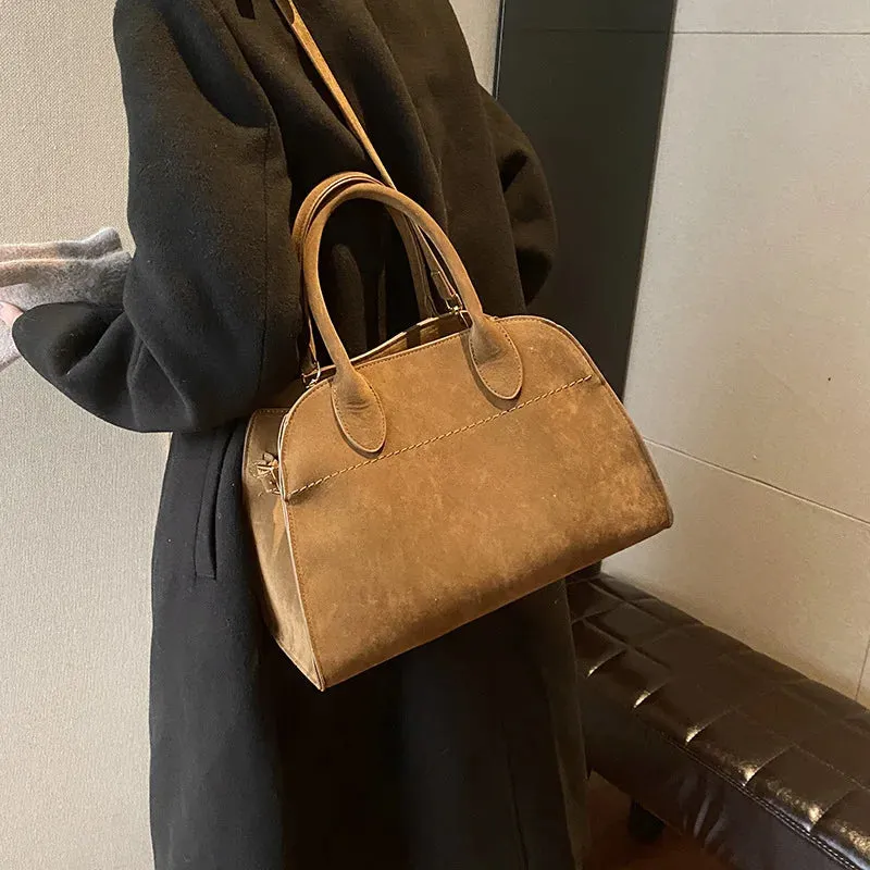 Suede Handbag | Structured Tote | Elegant & Timeless