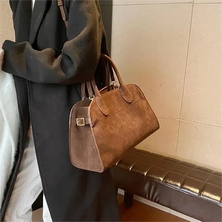 Suede Handbag | Structured Tote | Elegant & Timeless