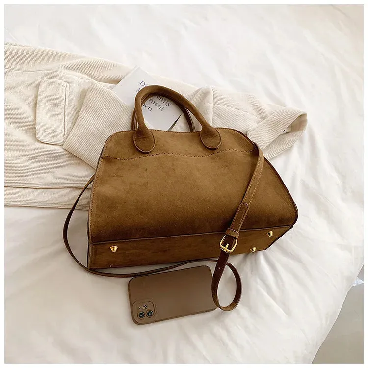 Suede Handbag | Structured Tote | Elegant & Timeless
