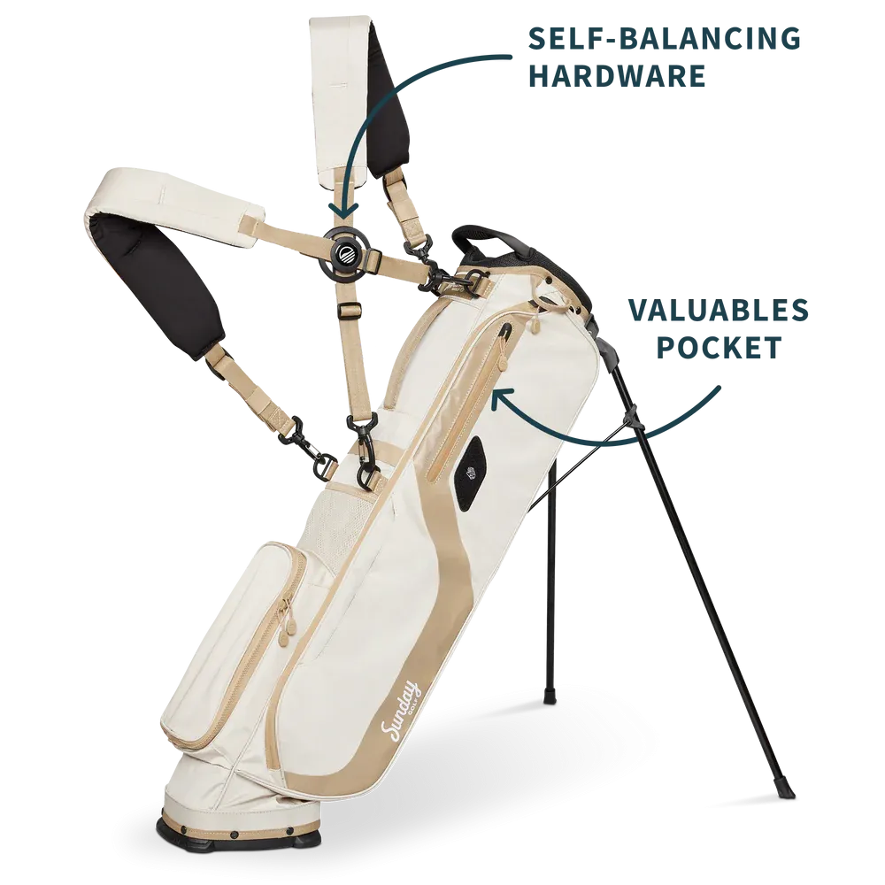 Sunday Golf El Camino Golf Stand Bag Toasted Almond (Bag Height 34")