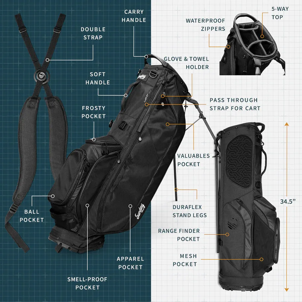 Sunday Golf Ryder Golf Stand Bag Mossy Oak Bottomland (Bag Height 35")