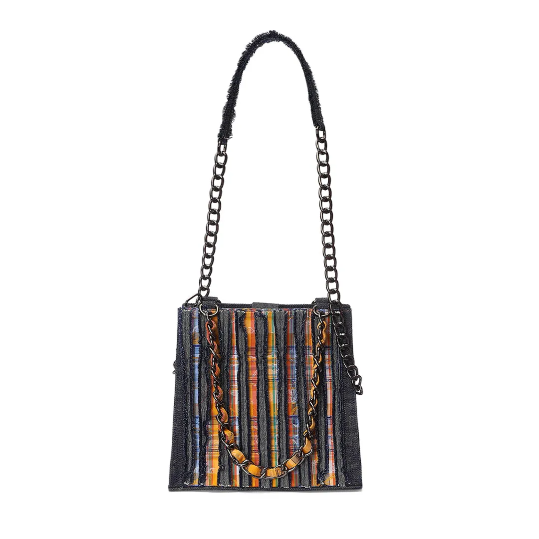 Sunset Stripe Denim Tote Small