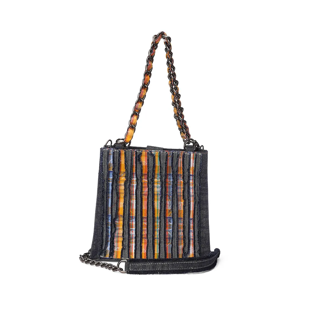 Sunset Stripe Denim Tote Small