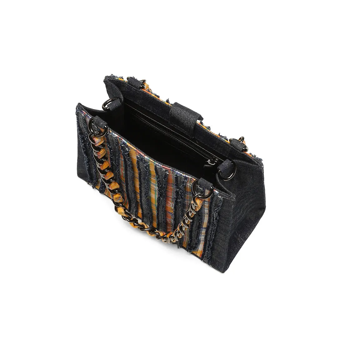 Sunset Stripe Denim Tote Small