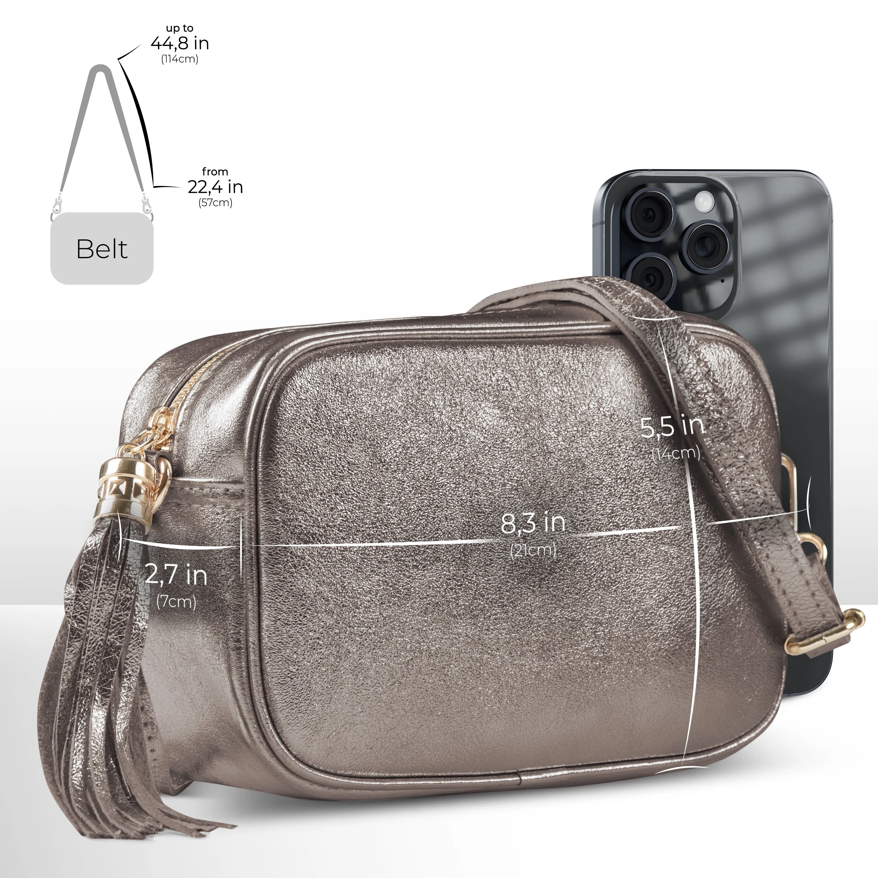 TAKEASY Gleam Suede Leather Crossbody Bag 231302