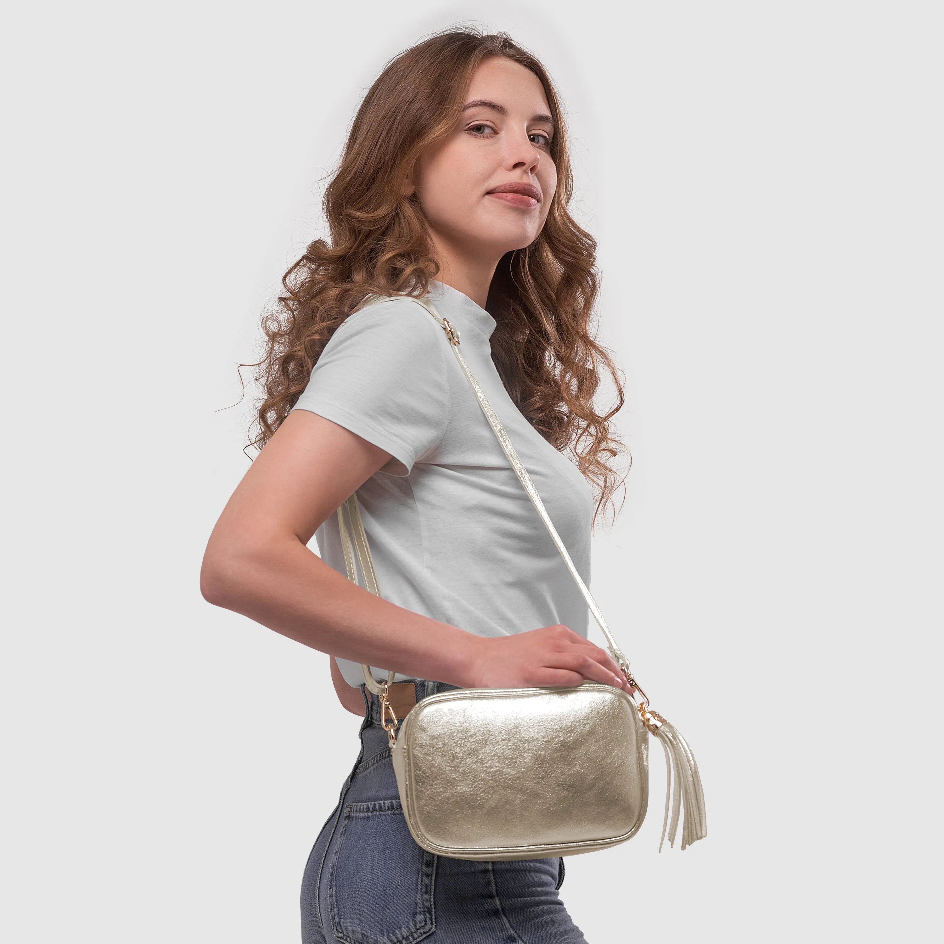 TAKEASY Gleam Suede Leather Crossbody Bag 231302
