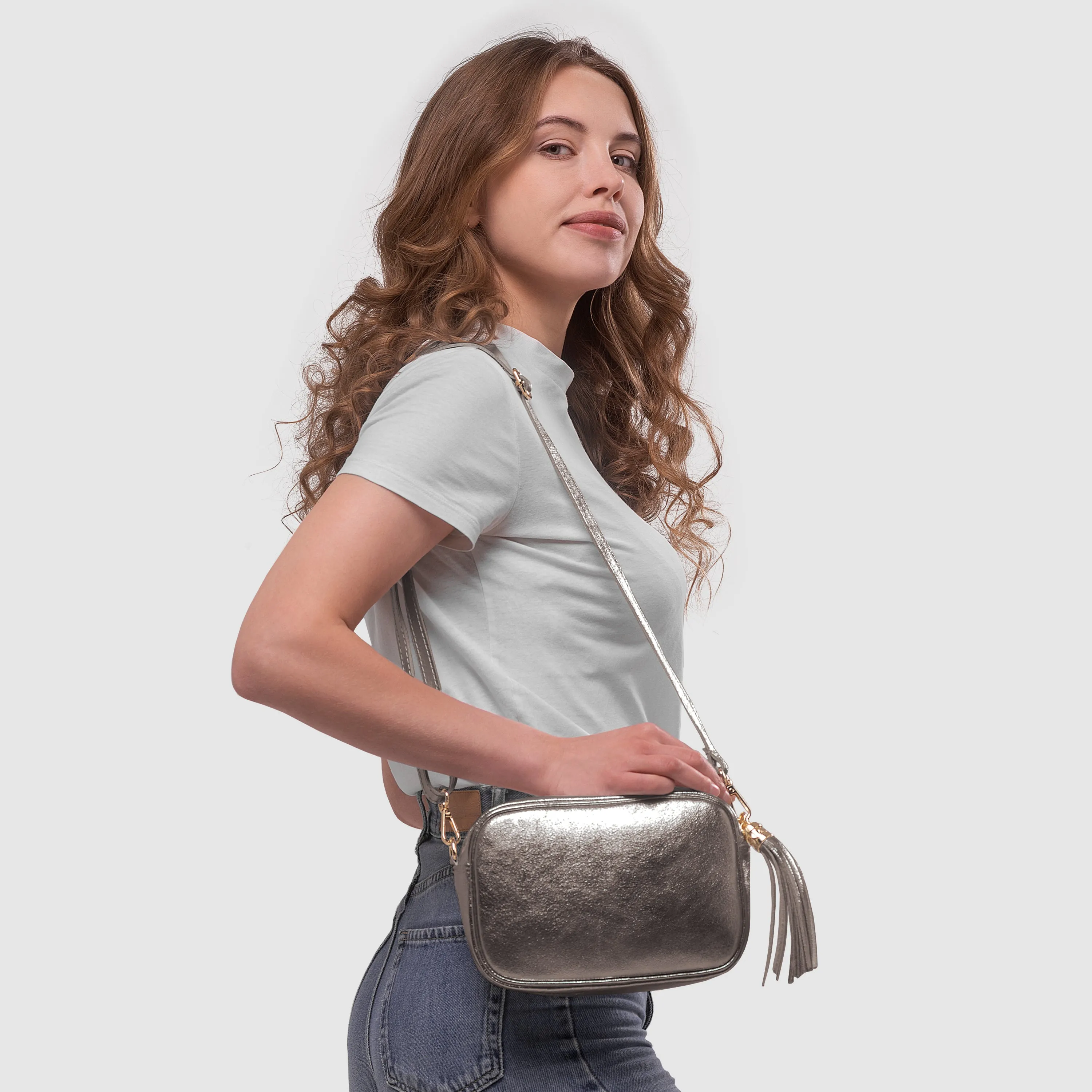 TAKEASY Gleam Suede Leather Crossbody Bag 231302