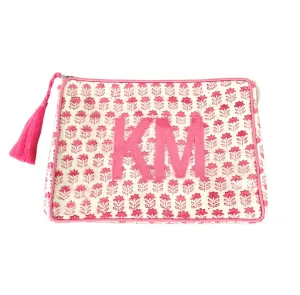 The OG India Bag - Pink and White - Monogrammed