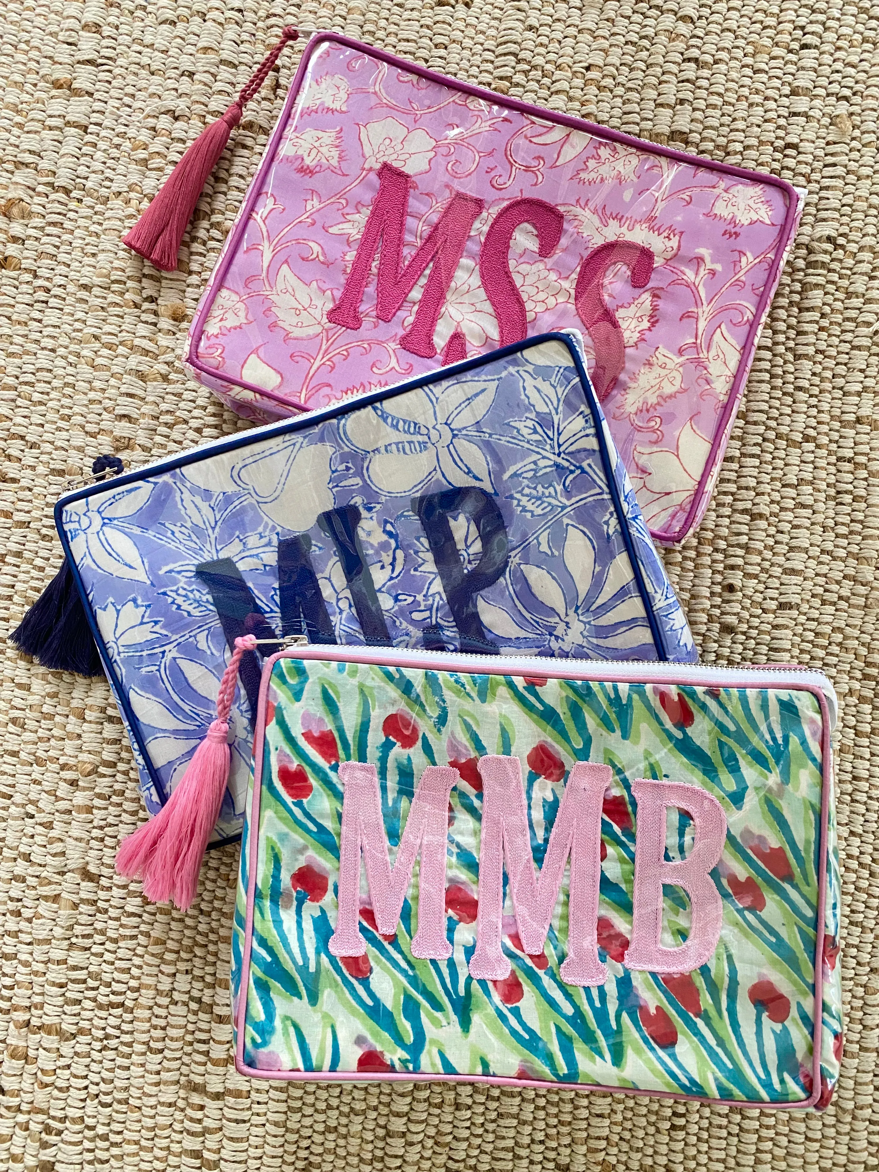 The OG India Bag - Tulips - Monogrammed