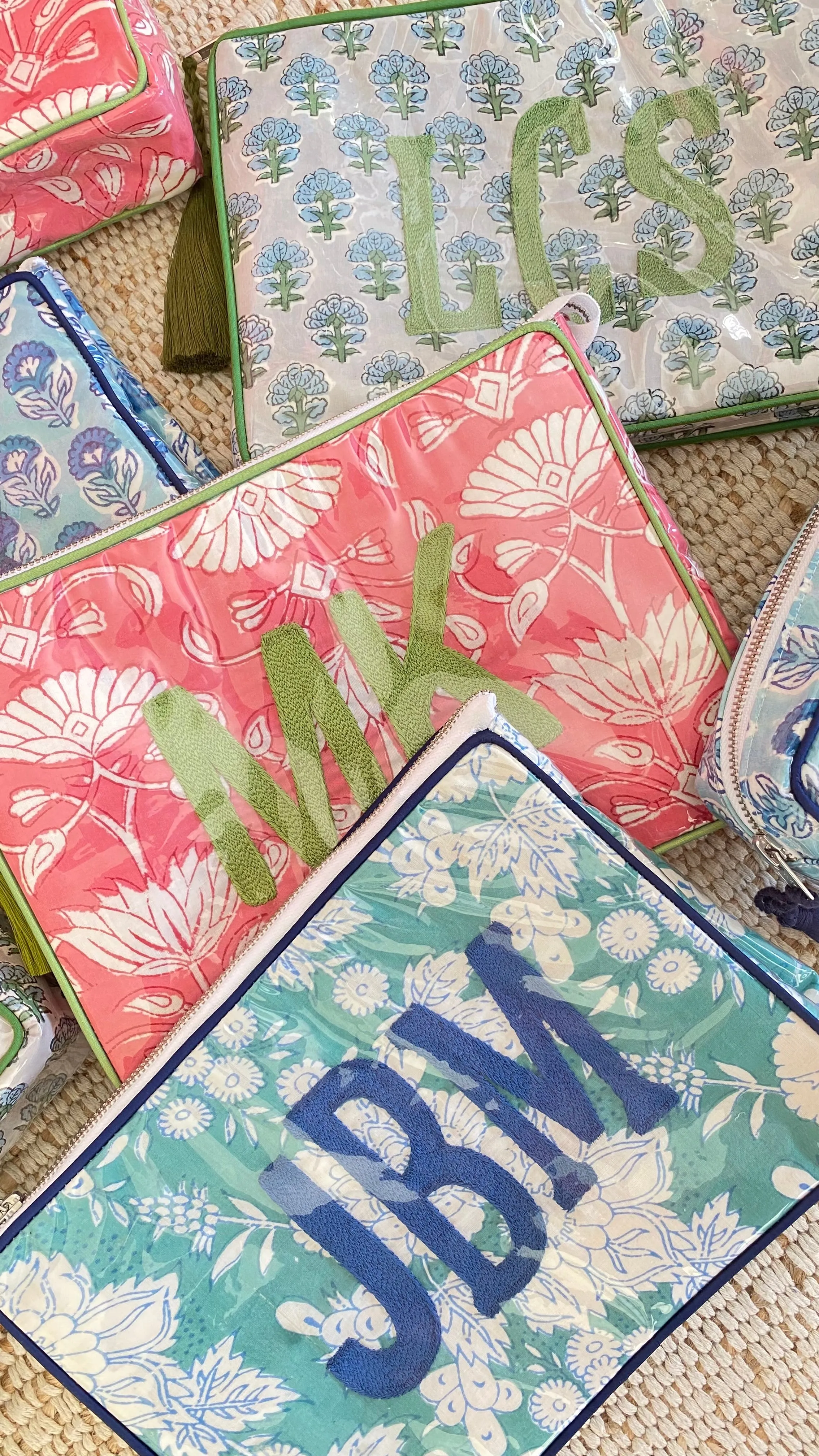 The OG India Bag - Turquoise/Blue - Monogrammed
