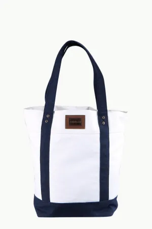 Throw In White Canvas Tote Bag