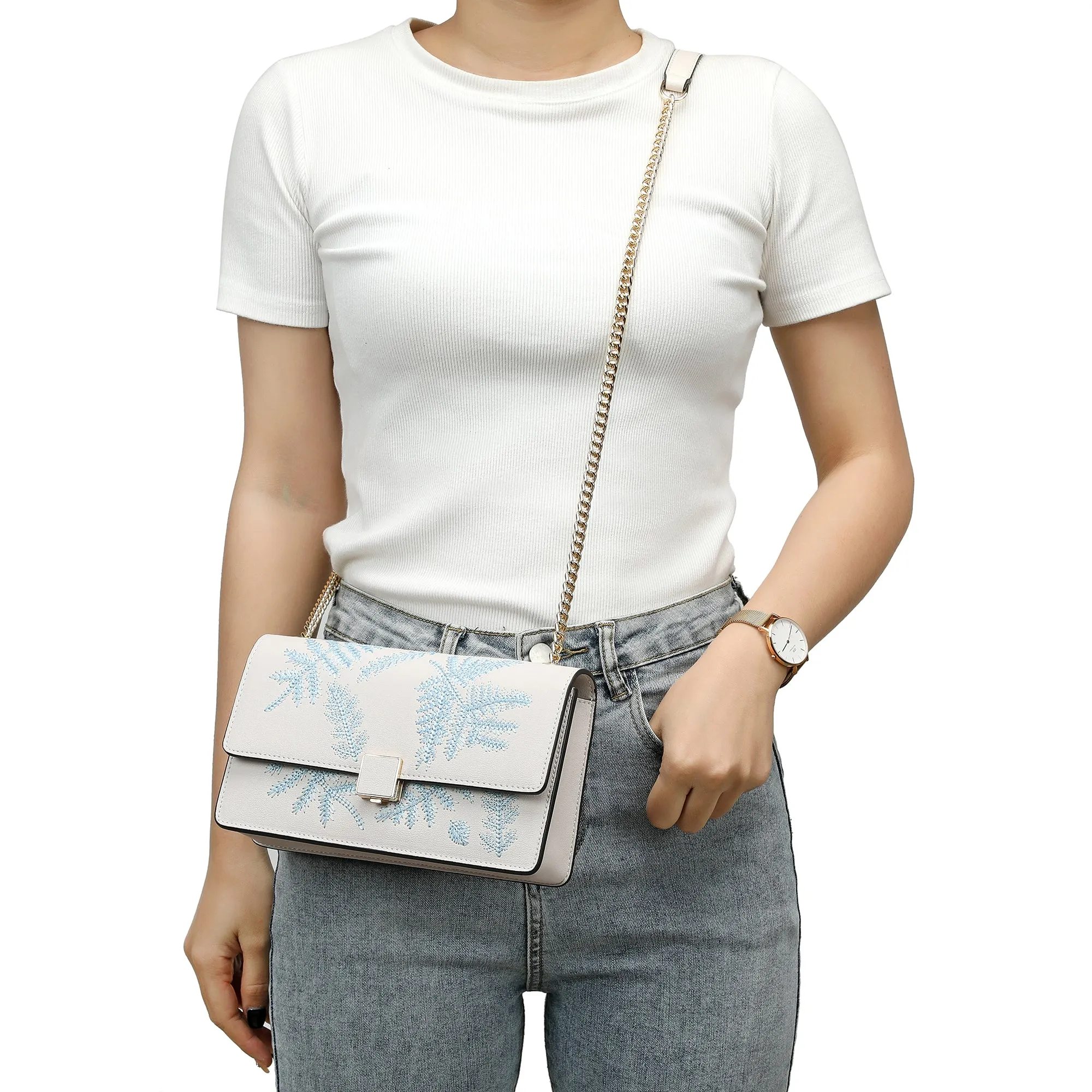 Tiffany & Fred Smooth Sewn Crossbody/Shoulder bag
