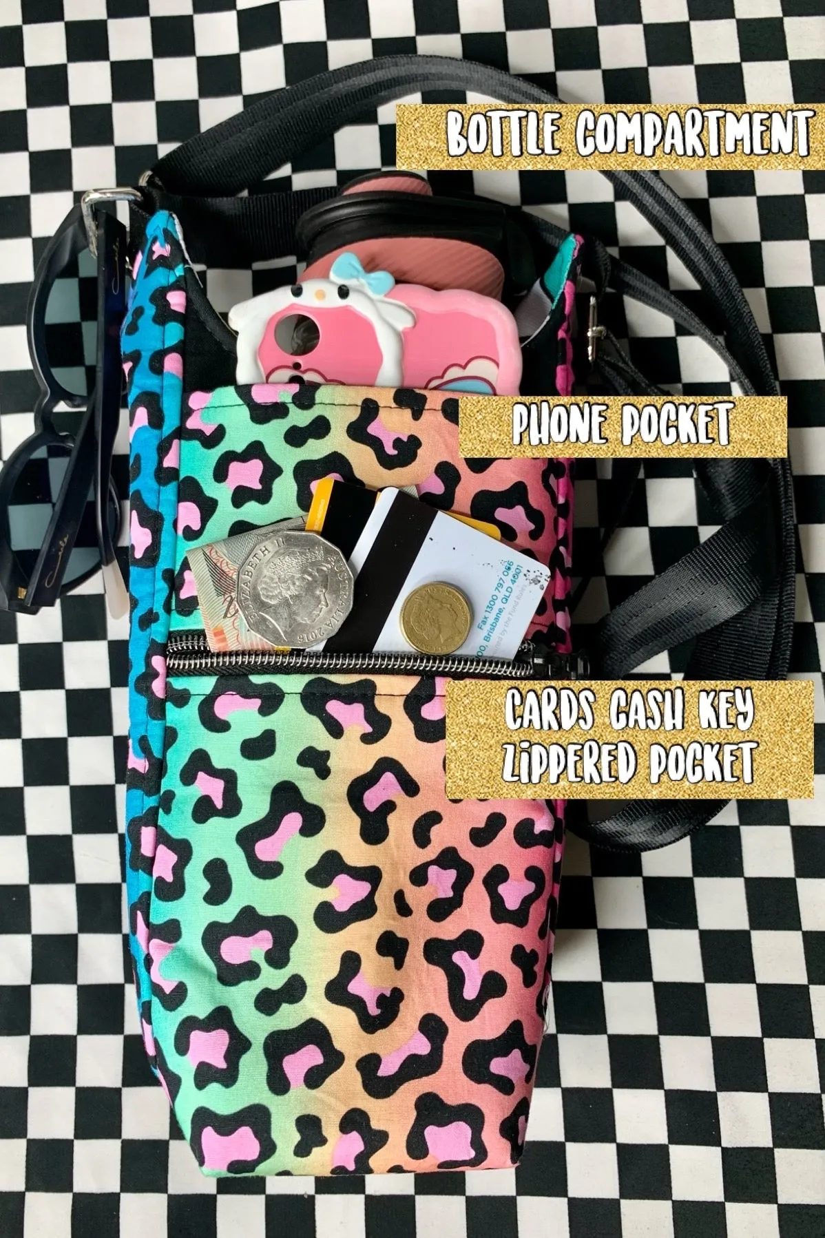 True blue Aussie drink bottle crossbody bag