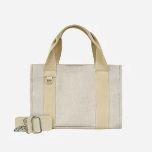 Two-tone Structured Canvas Tote Bag