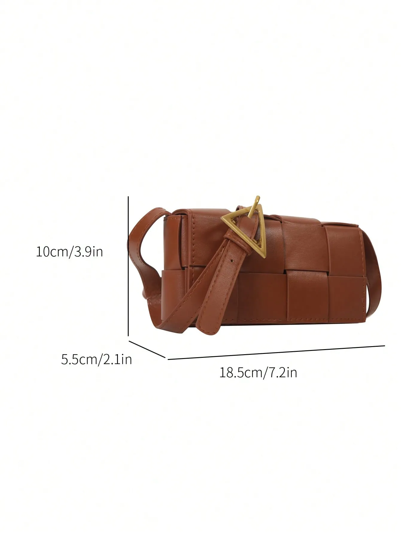 Unique Personality Design Single Shoulder Crossbody Small Square Bag - Brown