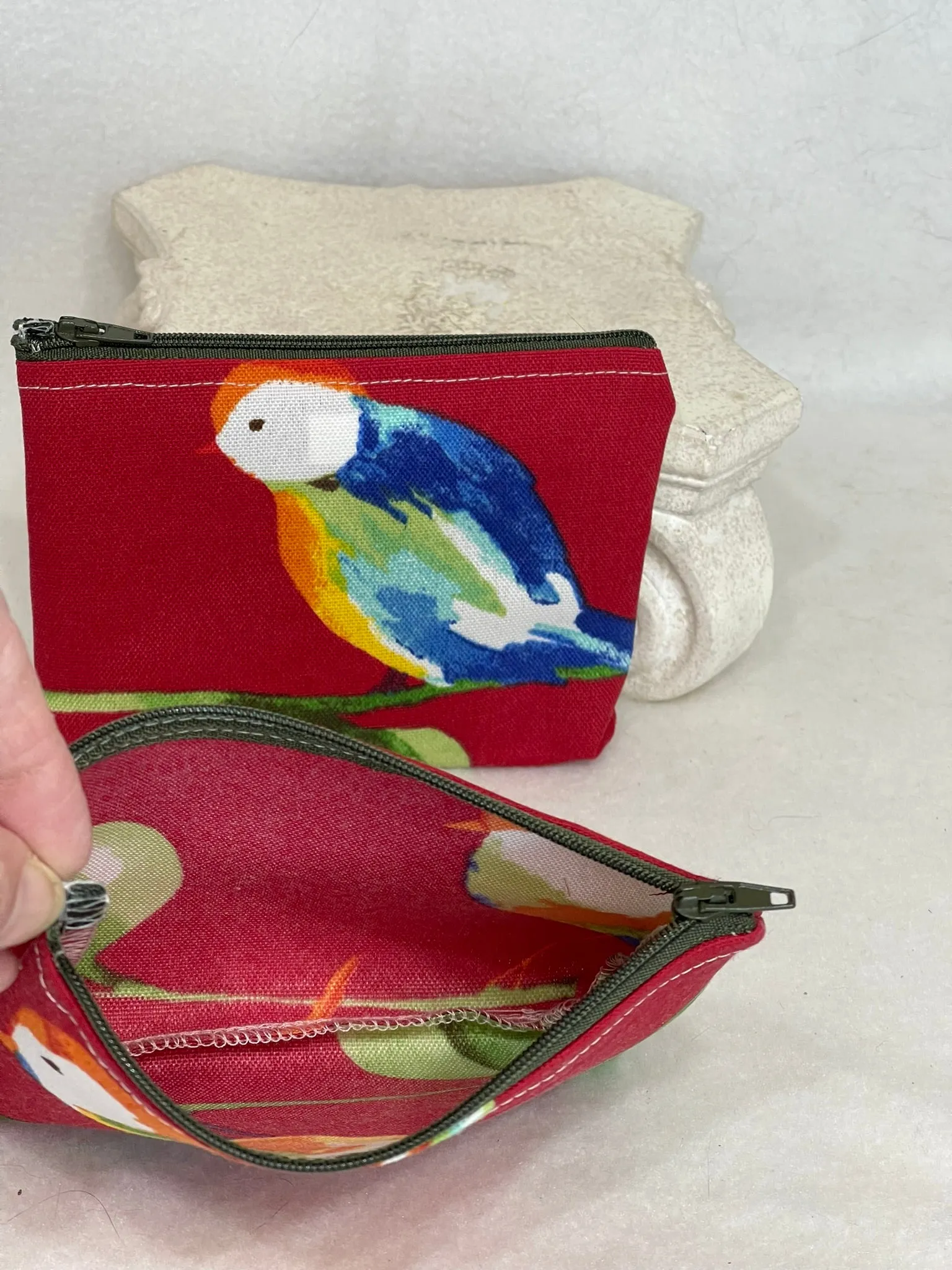 Utility Zipper Bag - Red Birds