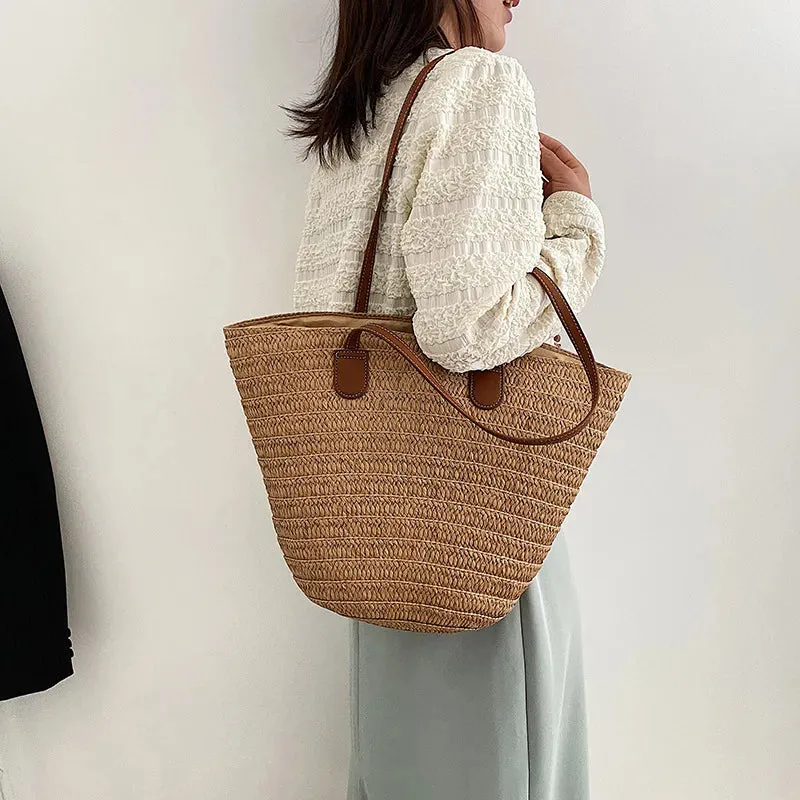 Veloria™ Woven Straw Tote