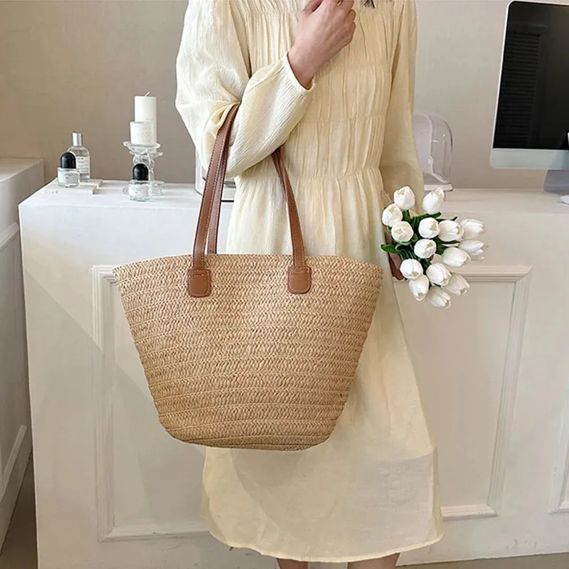 Veloria™ Woven Straw Tote