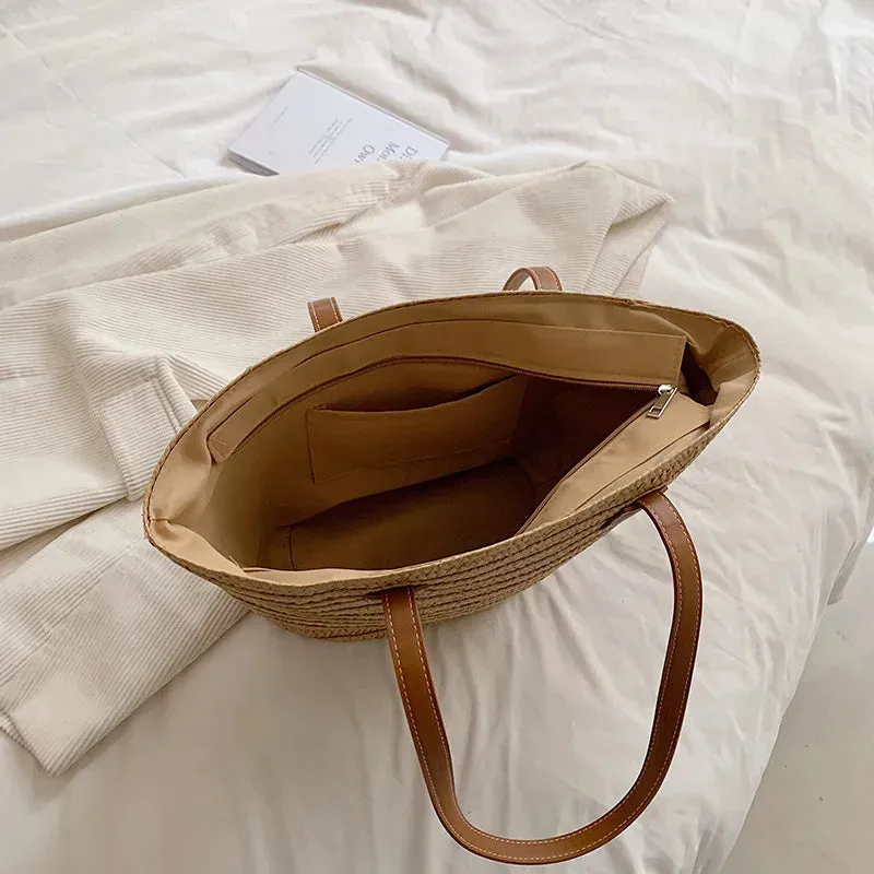 Veloria™ Woven Straw Tote