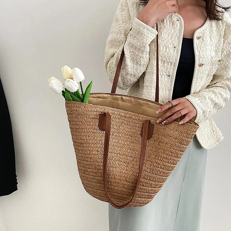 Veloria™ Woven Straw Tote