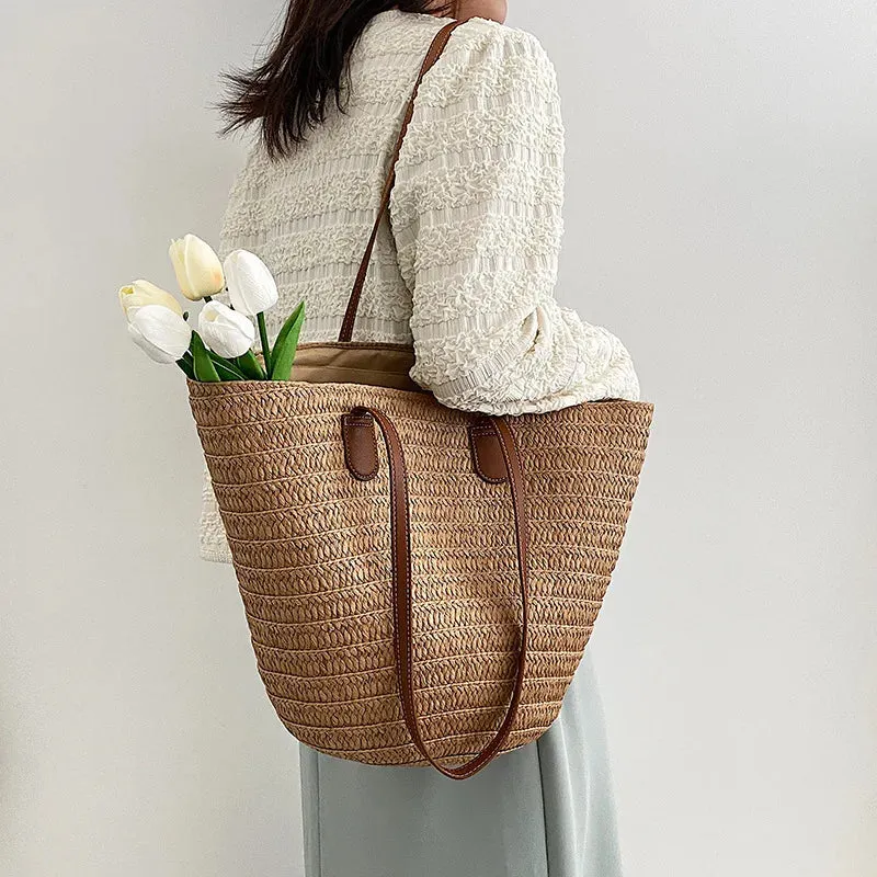 Veloria™ Woven Straw Tote