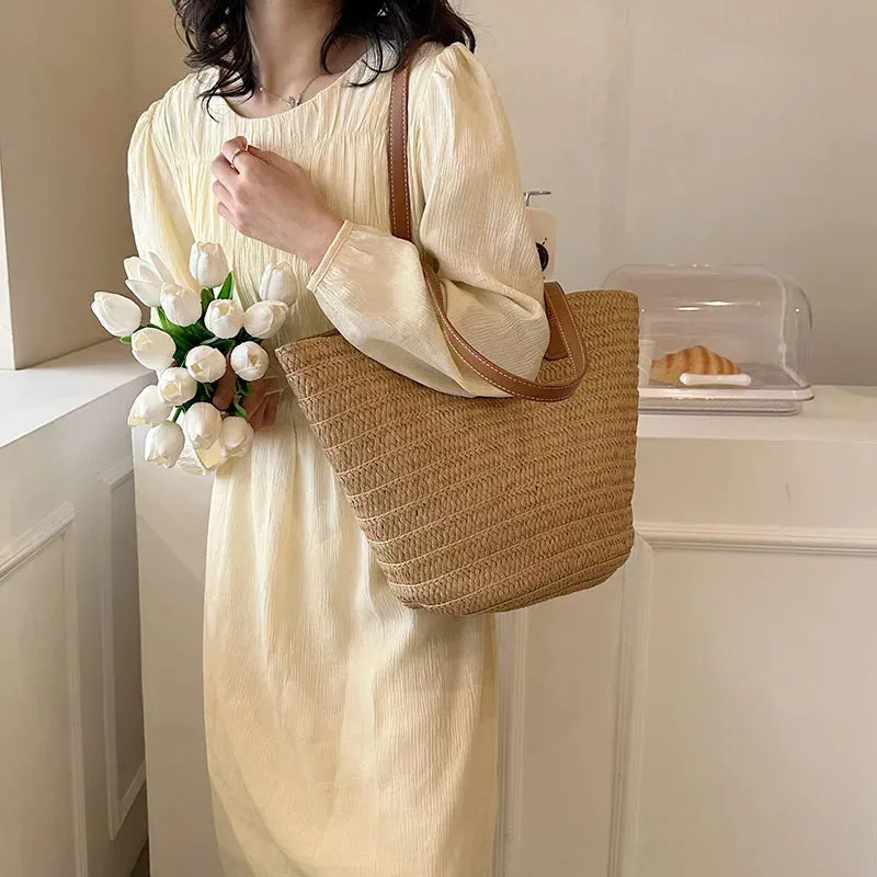 Veloria™ Woven Straw Tote
