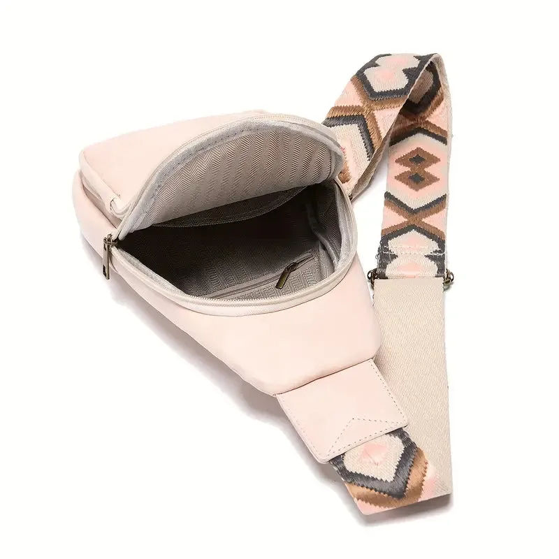 VintageVibe Multi-Pocket PU Leather Sling Bag