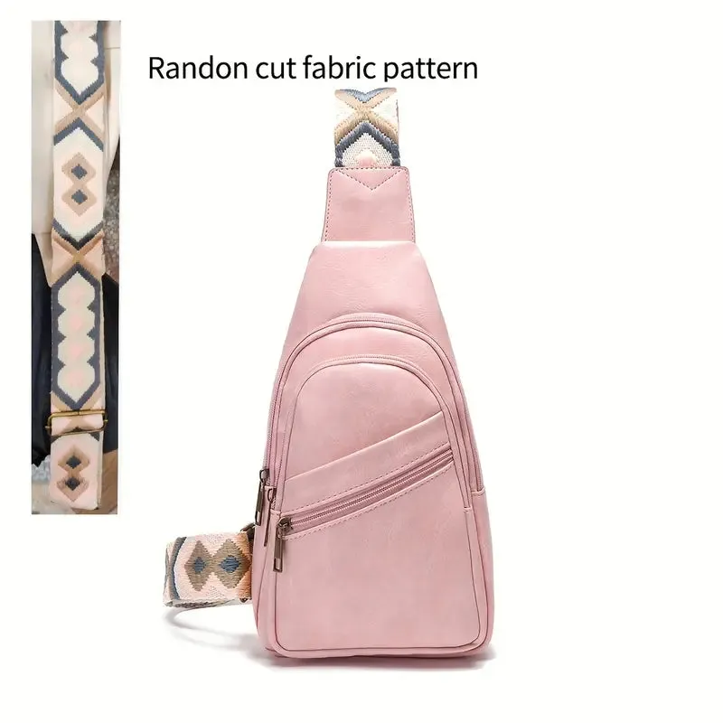 VintageVibe Multi-Pocket PU Leather Sling Bag